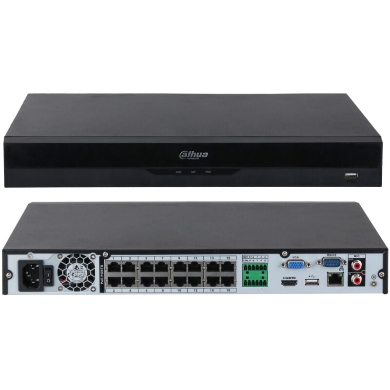 foto del prodotto dahua nvr 16ch poe 1u wizsense nvr4216 16p ei