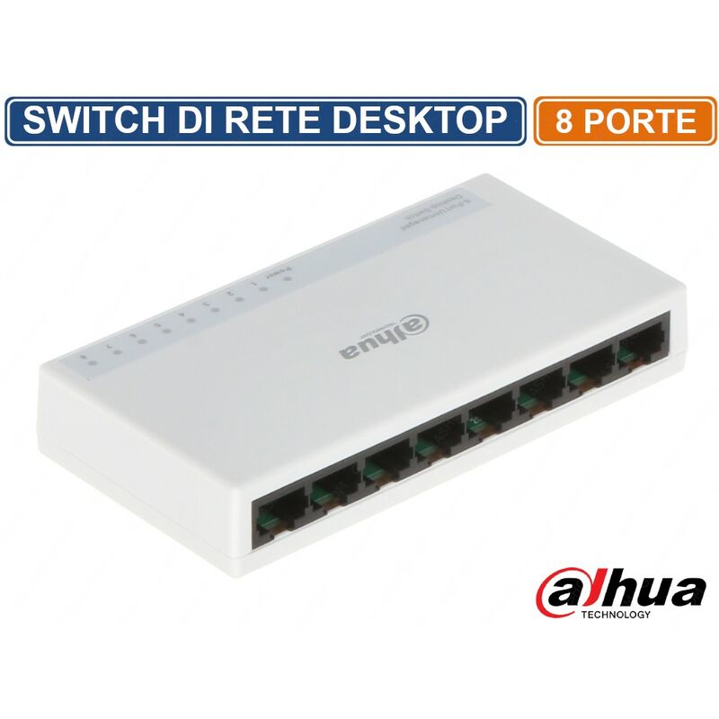 foto del prodotto dahua pfs3008 8et l switch di rete desktop 8 porte fe 10 100mbps