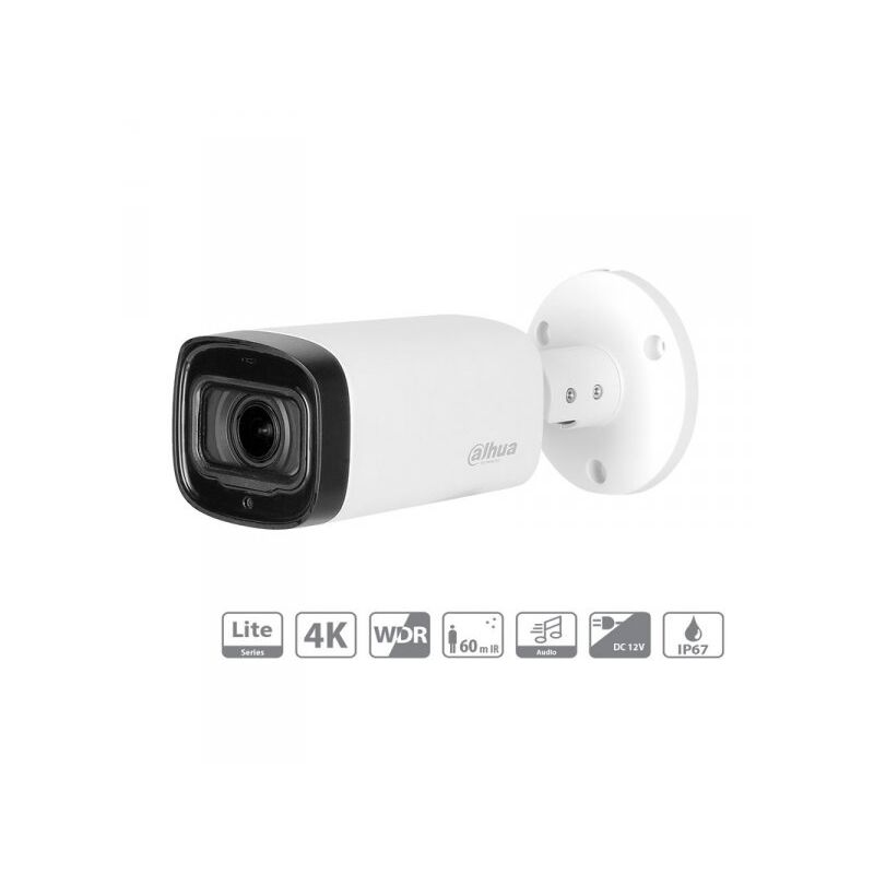 foto del prodotto dahua telecamera analogica bullet 4k 8mp ottica varifocale 2.7 13.5mm motorizzata ip67 12v dh hac hfw1801r z ire6