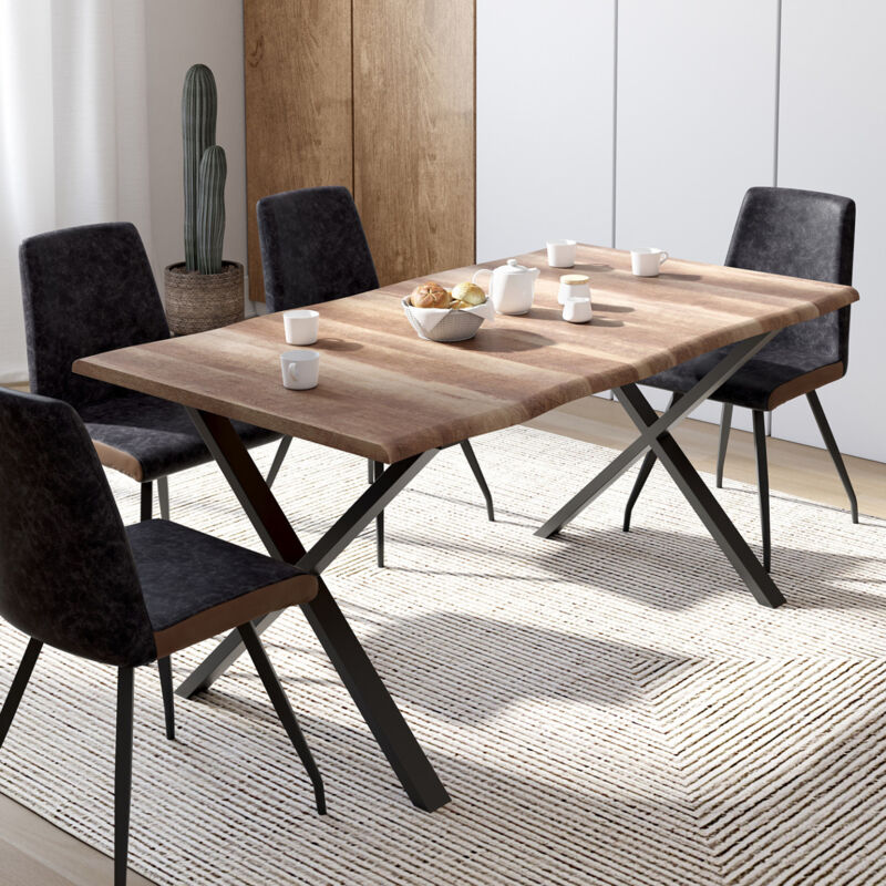 foto del prodotto dakota mesa de comedor para 6 personas con patas en forma de x de dise o industrial 160 cm