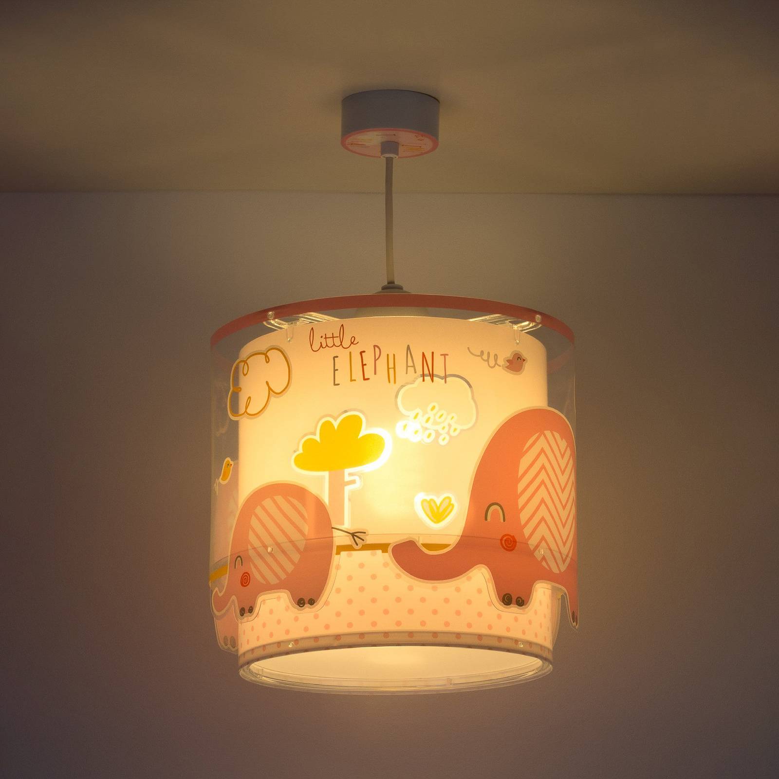 foto del prodotto dalber lampada a sospensione per bambini little elephant, a 1 luce, rosa