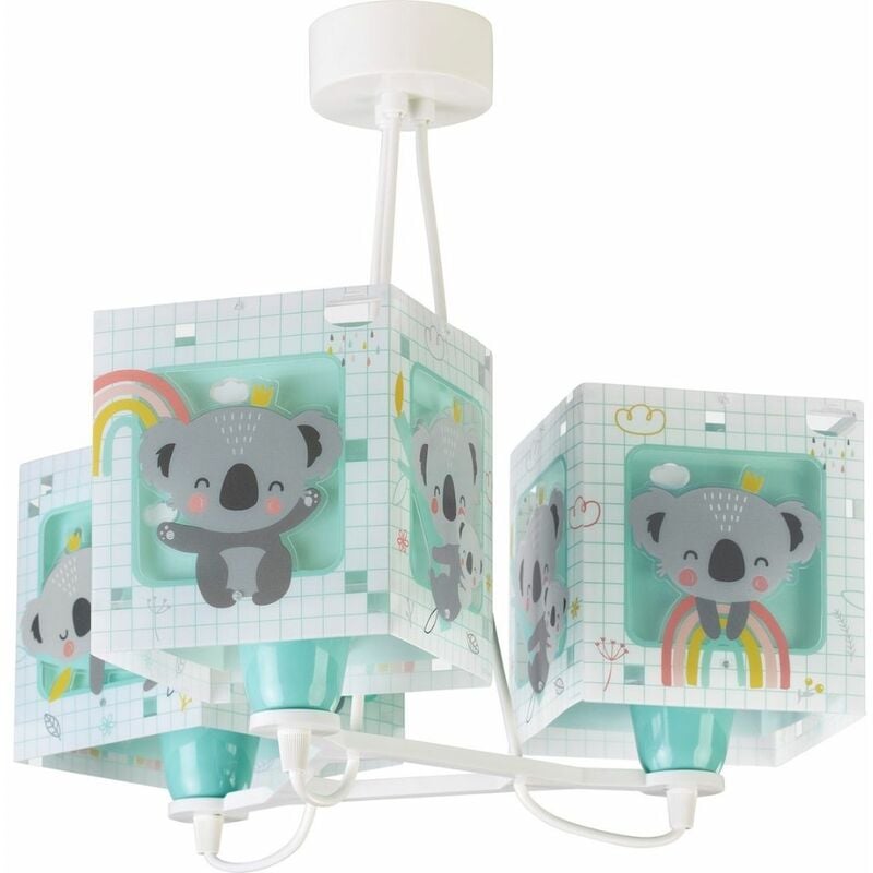 foto del prodotto dalber lampadario plafoniera a 3 faretti koala verde
