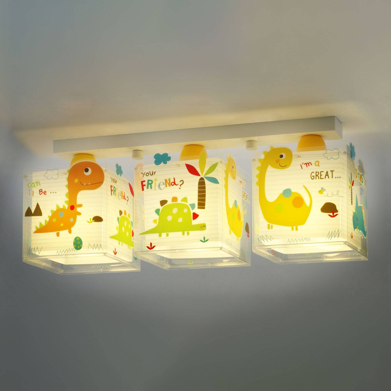 foto del prodotto dalber plafoniera per bambini dinos, 3 luci