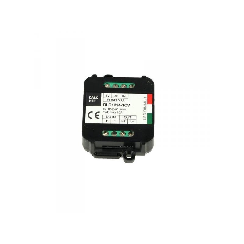 foto del prodotto dalcnet easy led fader dimmer driver 12v 24v 10a con pulsante n.o. push dlc1224 1cv