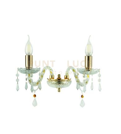 foto del prodotto dallas 2 applique oro e cromo 2 luci attacco e14 l.35cm