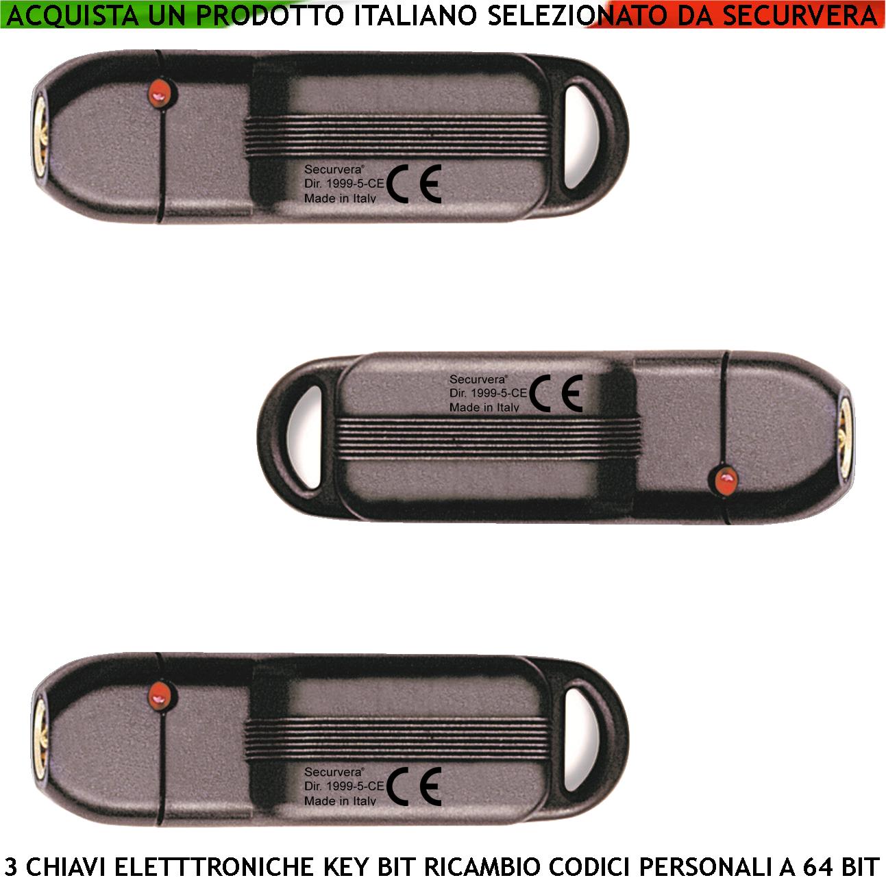 foto del prodotto dallas chiavi elettroniche keybit ddk 64 bit 3 pezzi contatto dorato sfioramento codice sicurezza denver univoco su 3 miliardi di combinazioni binarie led rosso conferma attivazione antifurto cancello