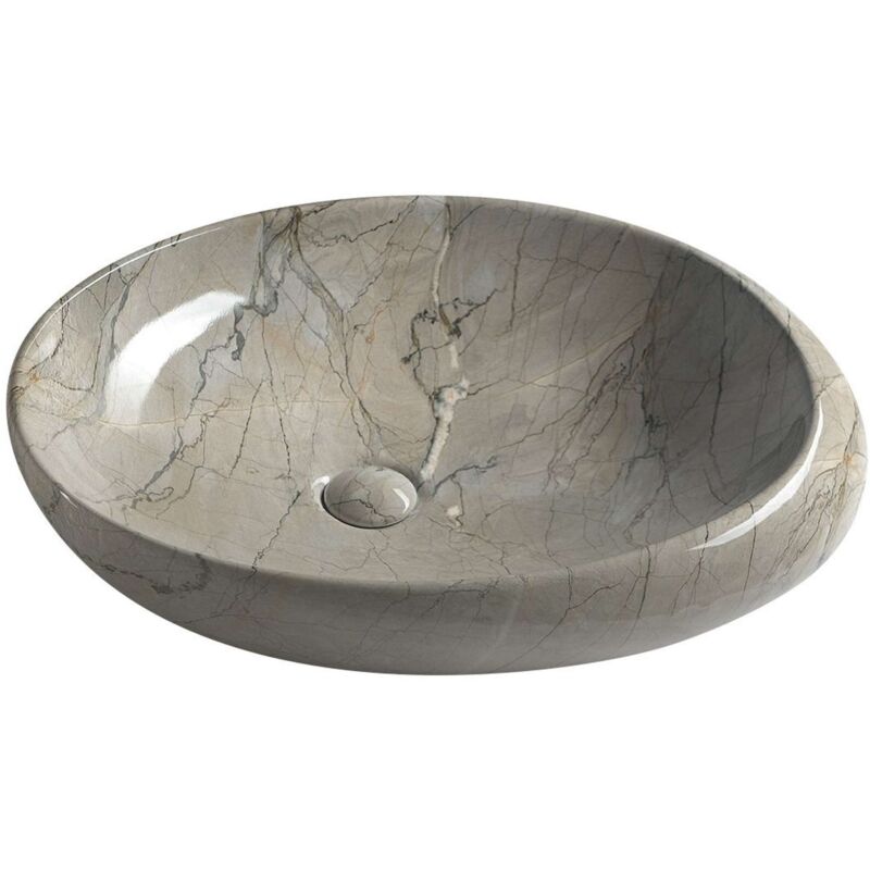 foto del prodotto dalma lavabo da appoggio, 680x440 mm, senza foro per rubinetto, senza troppopieno, grigio mm313 sapho