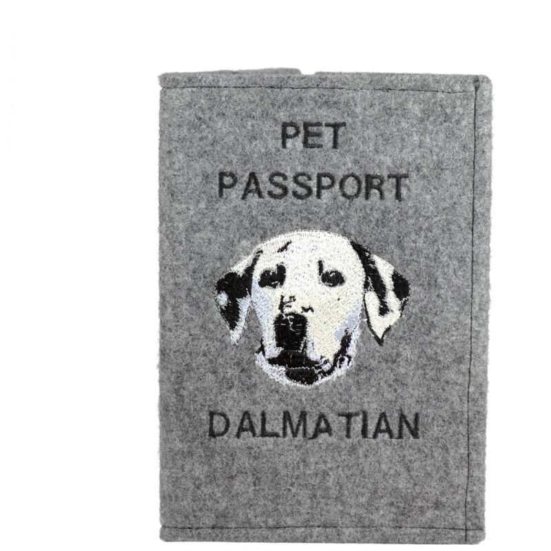 foto del prodotto dalmata, pointer dalmata portapassaporto per cani, portadocumenti, regalo per viaggiatori di art dog