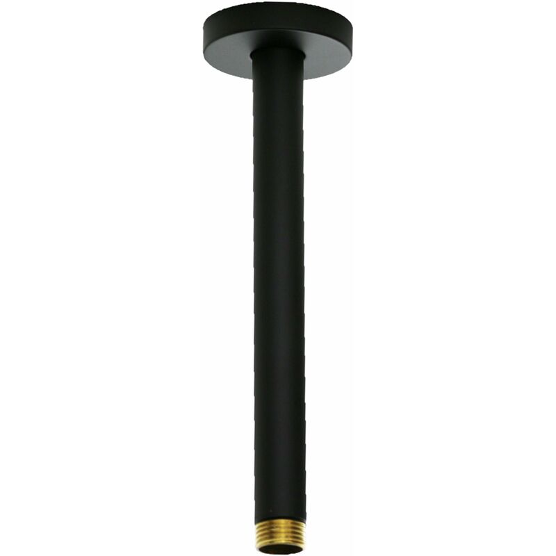 foto del prodotto damast braccio doccia 20 cm installazione soffitto in colore nero opaco pluto 16378 nero opaco l. 20 cm