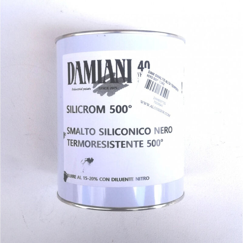 foto del prodotto damiani silicrom 1kg smalto siliconico per alta temperatura max 500 c, colore nero