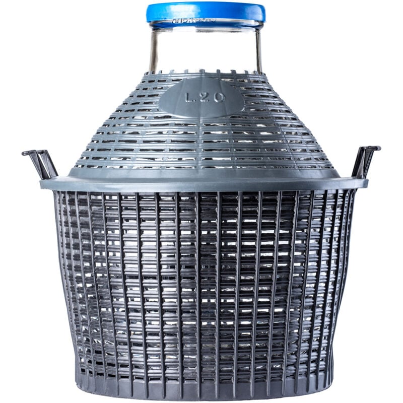 foto del prodotto damigiana di vetro kadax da 15 litri, grande dame jeanne con coperchio in plastica, ideale per lo stoccaggio, la conservazione e la fermentazione del