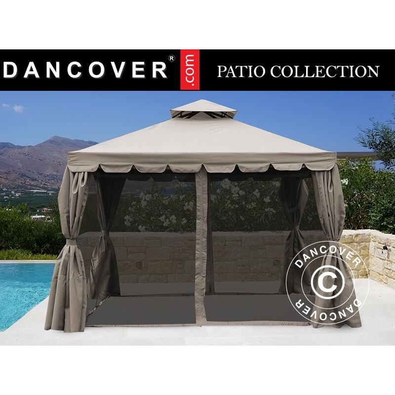 foto del prodotto dancover gazebo da giardino osiris 4x4m, beige scuro