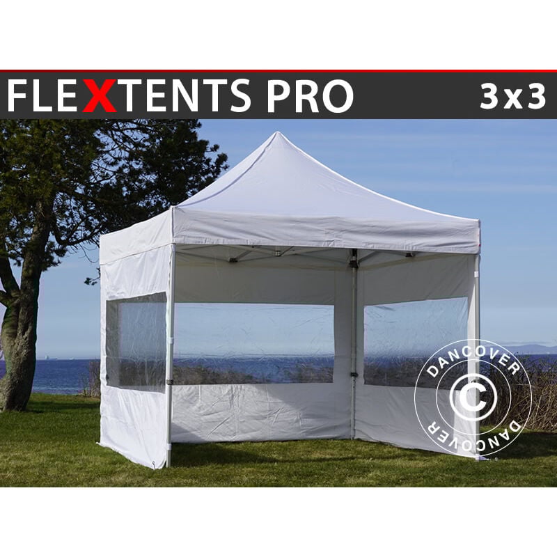 foto del prodotto dancover gazebo pieghevole gazebo rapido flextents pro 3x3m bianco, incl.