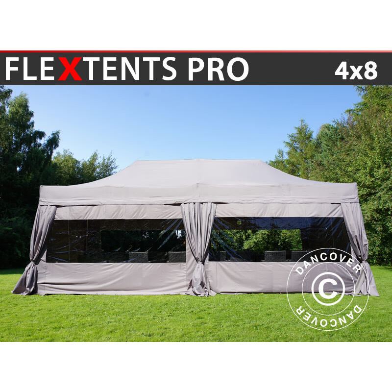 foto del prodotto dancover gazebo pieghevole gazebo rapido flextents pro 4x8m latte, incl. 6