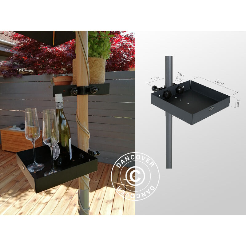 foto del prodotto dancover tavolino per ombrellone, 25x25cm, nero, 1 pz.