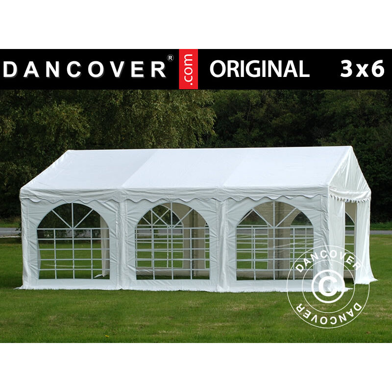 foto del prodotto dancover tendone gazebo per feste original 3x6m pvc, bianco