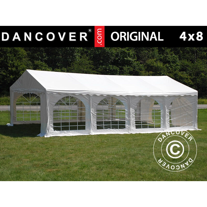 foto del prodotto dancover tendone gazebo per feste original 4x8 m pvc, bianco