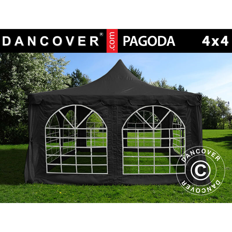 foto del prodotto dancover tendone gazebo per feste pagoda 4x4m, nero