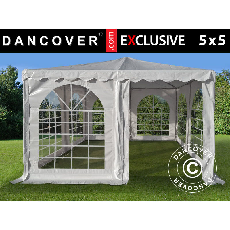 foto del prodotto dancover tendone gazebo per feste pagoda exclusive 5x5m pvc, bianco