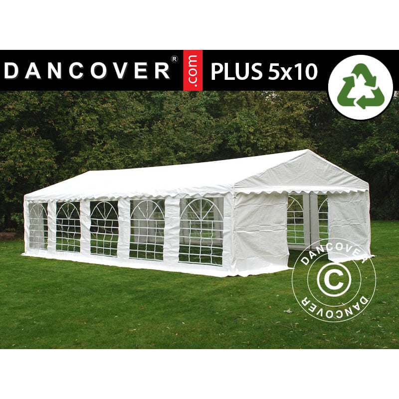 foto del prodotto dancover tendone gazebo per feste plus 5x10m pe 700, bianco
