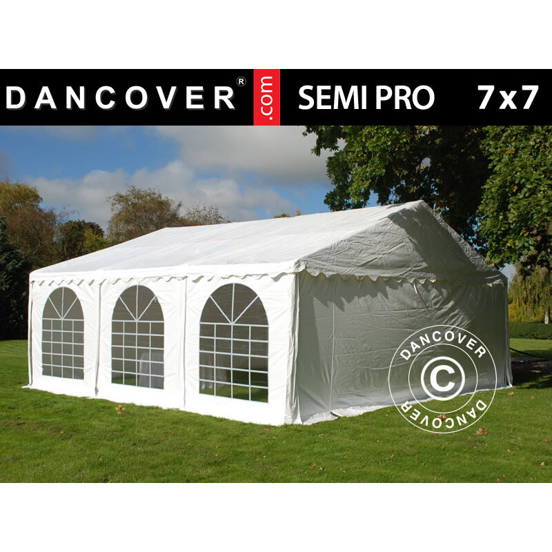 foto del prodotto dancover tendone gazebo per feste semi pro plus 7x7m pvc, bianco