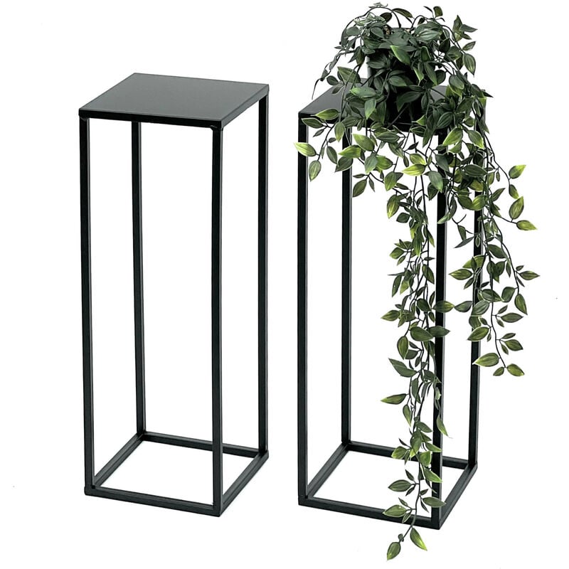 foto del prodotto dandibo 2x sgabello per fiori in metallo nero 50 cm supporto per fiori 96315 s tavolino colonna per fiori supporto per piante moderno sgabello per