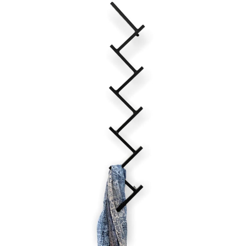 foto del prodotto dandibo appendiabiti da parete con 10 ganci appendiabiti 96281 appendiabiti nero 80 cm ganci appendiabiti scaffale da parete ganci