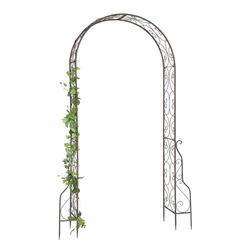 foto del prodotto dandibo arco di rose in metallo 254x159 cm marrone 96025 cancello ad arco cancello da giardino aiuto per arrampicata in ferro traliccio arco a
