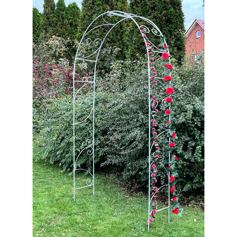 foto del prodotto dandibo arco di rose zincato massiccio 135 cm arco 96518 resistente alle intemperie arco rotondo aiuto per l arrampicata in ferro massiccio arco da