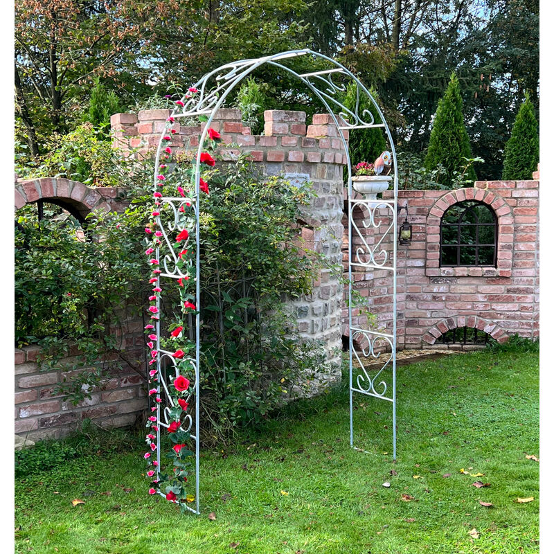 foto del prodotto dandibo arco di rose zincato solido 120 cm arco 96521 resistente alle intemperie arco rotondo aiuto per l arrampicata in ferro massiccio arco da