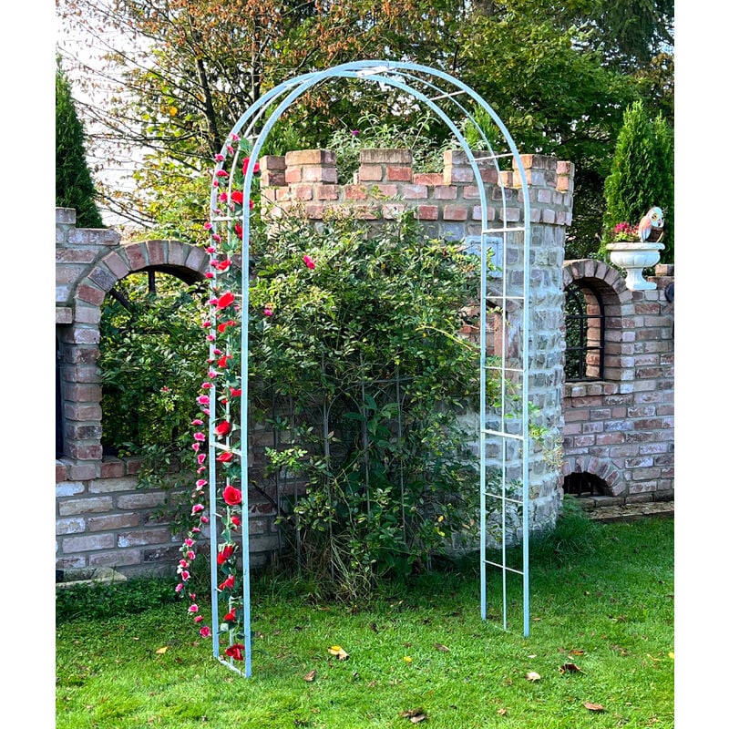 foto del prodotto dandibo arco di rose zincato solido 120 cm arco 96523 resistente alle intemperie arco rotondo aiuto per arrampicata in ferro massiccio arco da