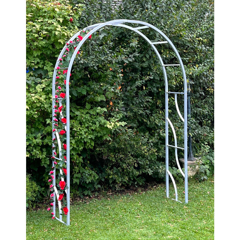 foto del prodotto dandibo arco di rose zincato solido 150 cm arco 96516 resistente alle intemperie arco rotondo aiuto per l arrampicata in ferro massiccio arco da