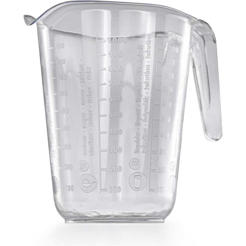 foto del prodotto dandibo caraffa di misurazione 1l in plastica trasparente caraffa di misurazione volume di riempimento 1 litro caraffa da litro