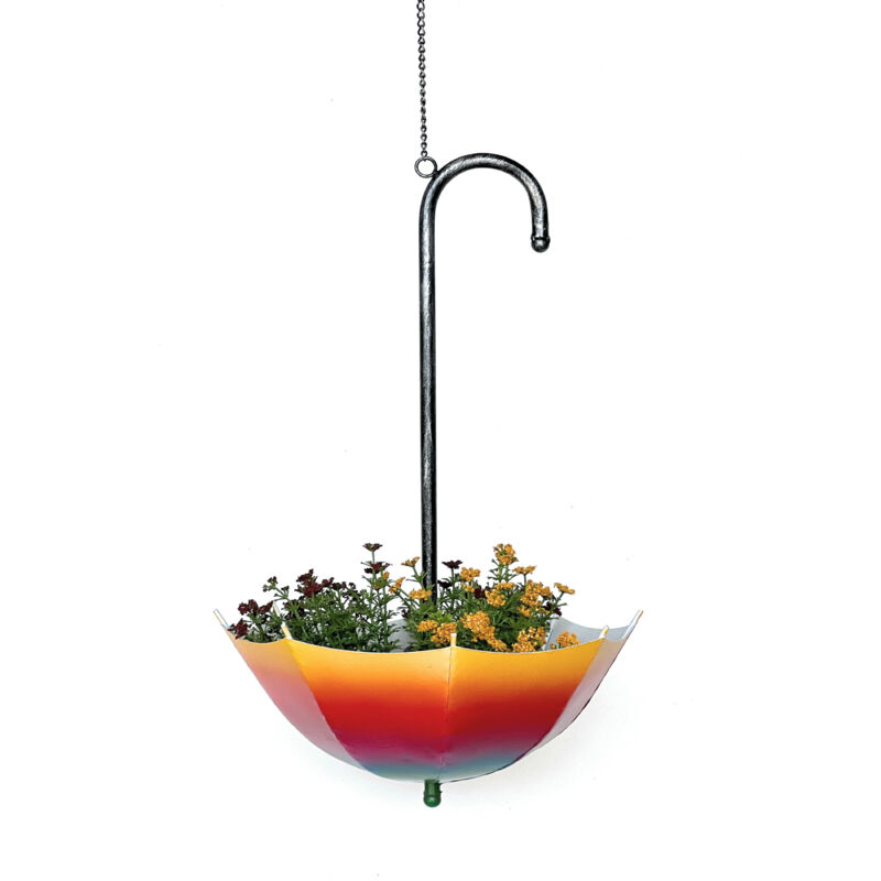 foto del prodotto dandibo cesto appeso cesto appeso in metallo con vaso ombrello da interno esterno piante appese 72 cm 96258 l appendi piante appendi fiori appendi