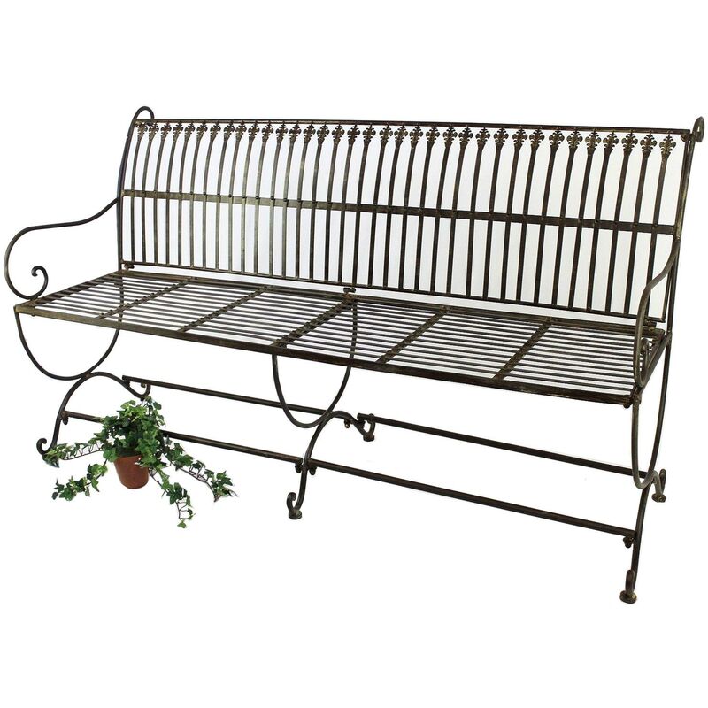 foto del prodotto dandibo panca da giardino in metallo marrone resistente alle intemperie 3 posti finca 153 cm panca da giardino in ferro