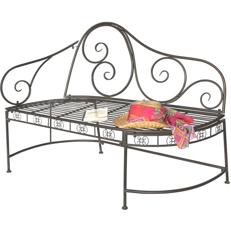 foto del prodotto dandibo - panchina da giardino in metallo resistente alle intemperie marrone 120 cm panchina a 2 posti dy140486 panchina da giardino in metallo con schienale panchina da giardino antica