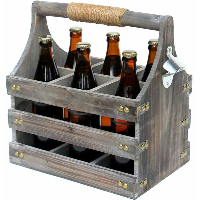 foto del prodotto dandibo portabirra in legno con apribottiglie 93860 portabottiglie apribottiglie cestino per bottiglie borsa da uomo regali per uomo