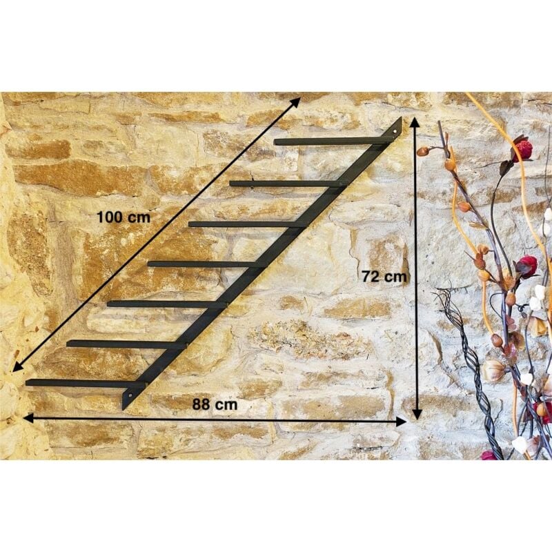 foto del prodotto dandibo portabottiglie diagon left 100 cm in metallo portabottiglie portabottiglie portabottiglie a muro