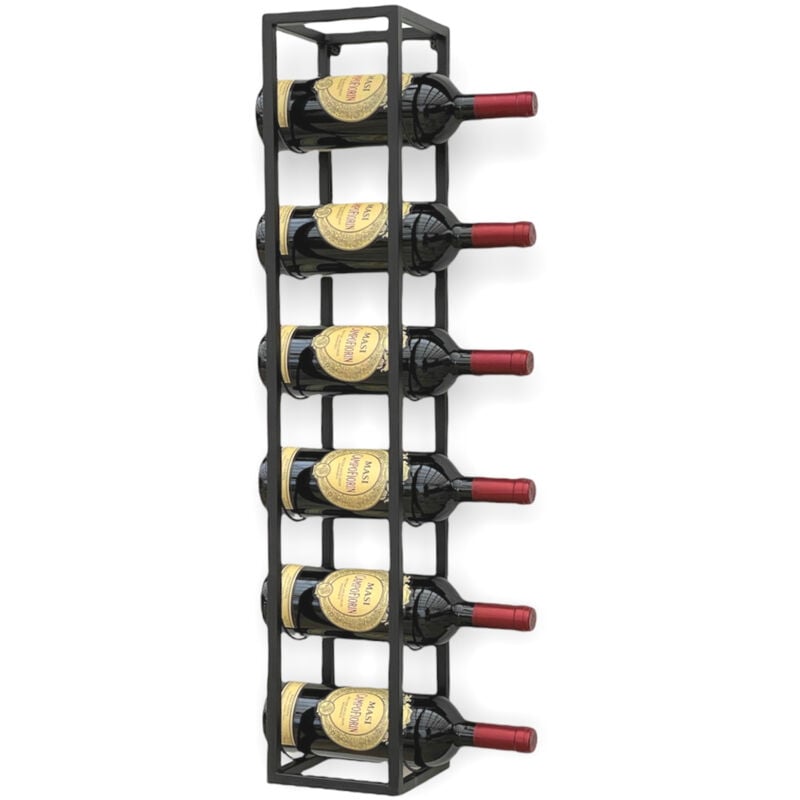 foto del prodotto dandibo portabottiglie per 6 bottiglie portasciugamani in metallo da parete 80 cm nero 96238 96243 per 6 bottiglie