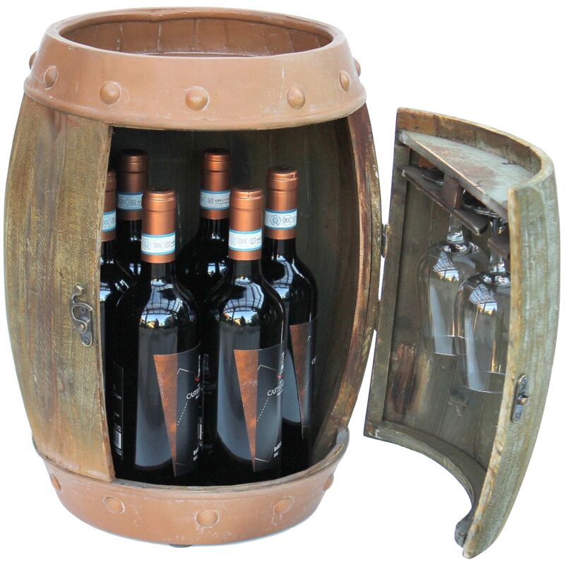 foto del prodotto dandibo portabottiglie vino in legno marrone 44 cm 91361 portabottiglie da bar portabottiglie piccolo barile in legno