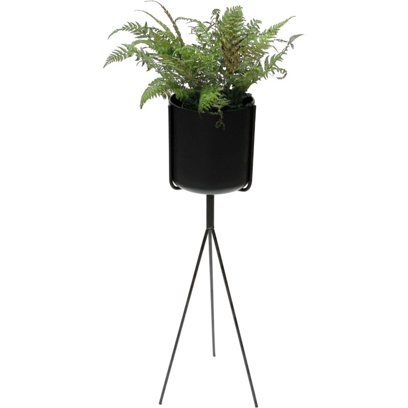 foto del prodotto dandibo portafiori con vaso in metallo nero 80 cm sgabello per fiori 96022 colonna per piante moderne sgabello per piante