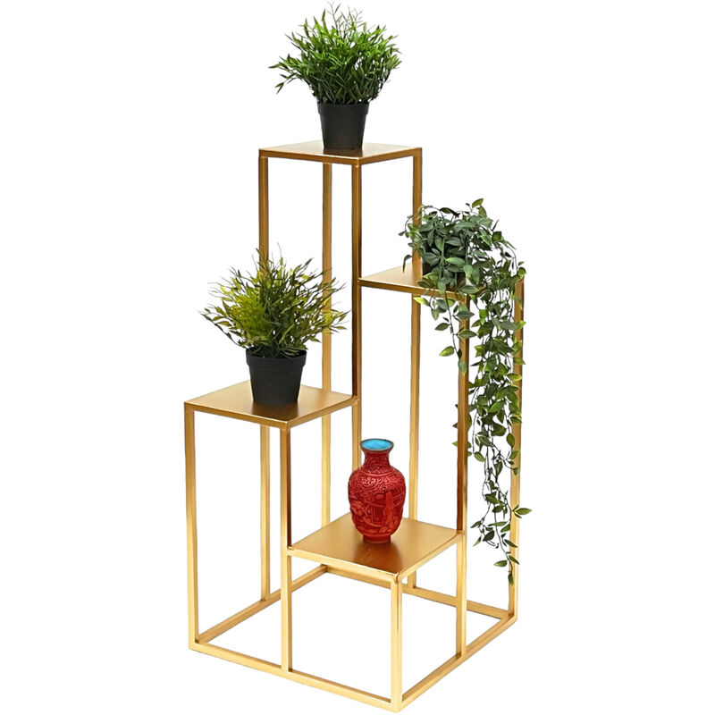foto del prodotto dandibo scala di fiori in metallo oro 82 cm scala di piante portafiori 96505 colonna di fiori portafiori moderno sgabello di fiori