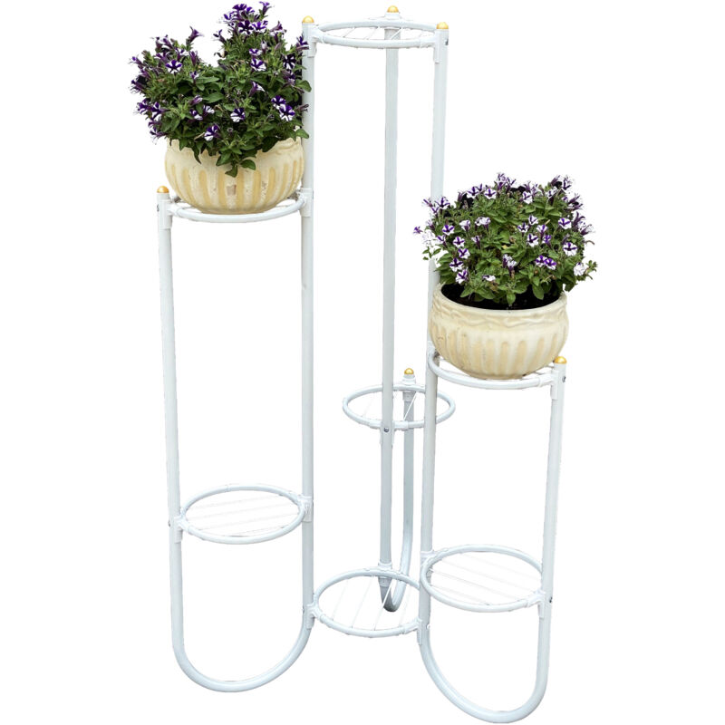 foto del prodotto dandibo scala per fiori in metallo bianco 93922 scala per piante 101 cm scaffale per fiori supporto per piante supporto per fiori