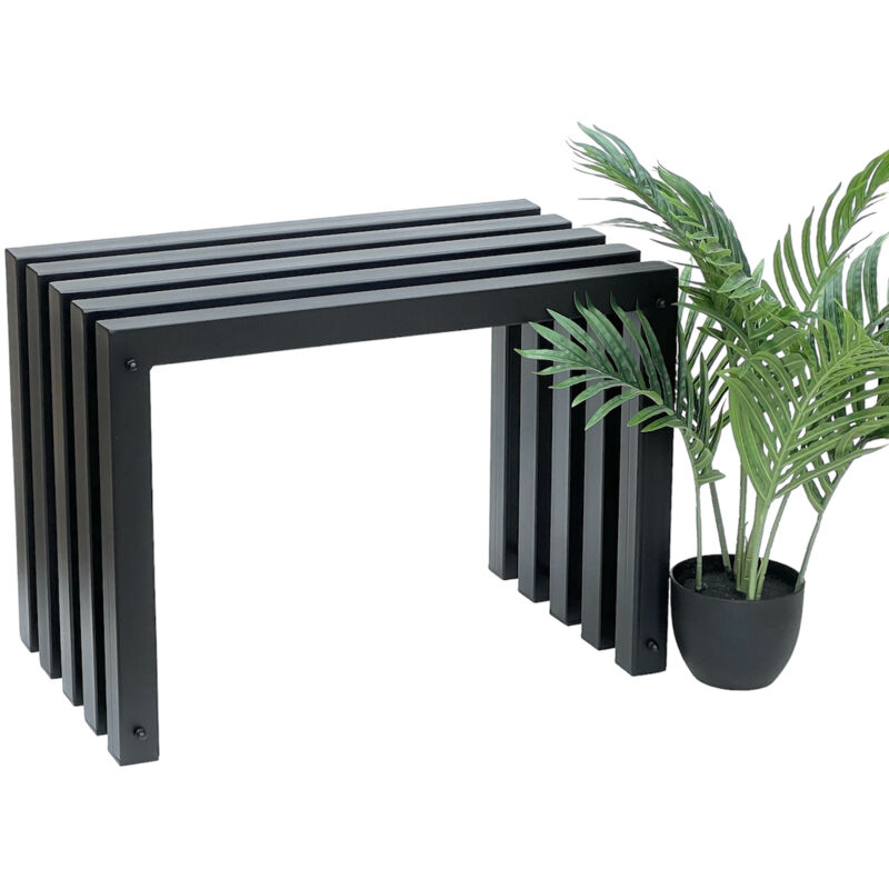 foto del prodotto dandibo sgabello metallo nero panca solida resistente alle intemperie 60 cm sgabello 96446 panca moderna sgabello a doghe