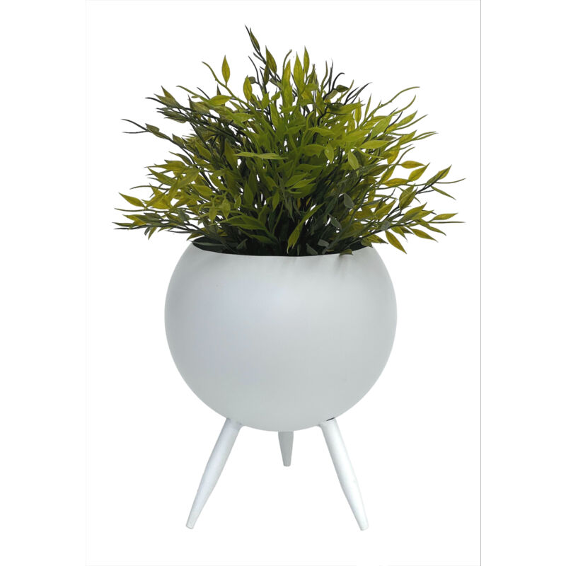 foto del prodotto dandibo sgabello per fiori in metallo con vaso bianco 23 cm portafiori 96259 m colonna per fiori portapiante moderno sgabello per piante