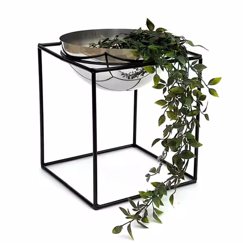 immagine 0 del prodotto dandibo sgabello per fiori in metallo con vaso nero argento 35 cm supporto per fiori 96256 l colonna per fiori supporto per piante moderno sgabello