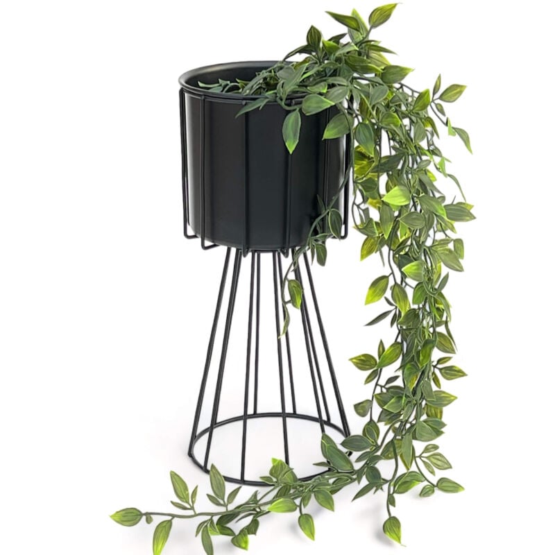 foto del prodotto dandibo sgabello per fiori in metallo nero 32 cm portafiori 96528 colonna per fiori portapiante moderno sgabello per piante