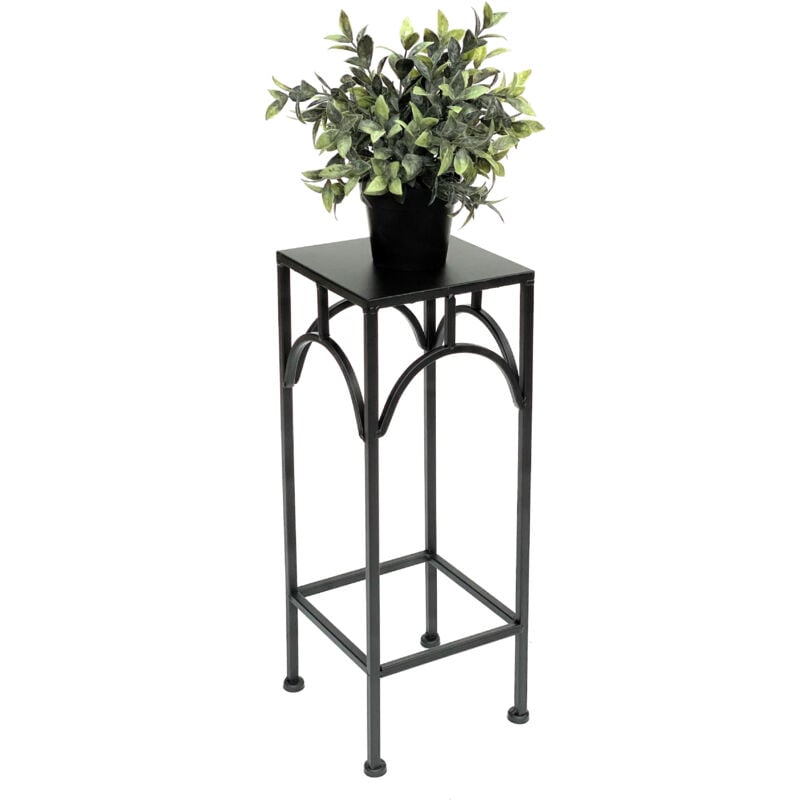 foto del prodotto dandibo sgabello per fiori in metallo nero quadrato 50 cm portafiori 96132 s tavolino colonna per fiori portapiante moderno sgabello per piante