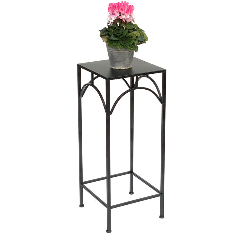 foto del prodotto dandibo sgabello per fiori in metallo nero quadrato 70 cm portafiori 96132 l tavolino colonna per fiori portapiante moderno sgabello per piante