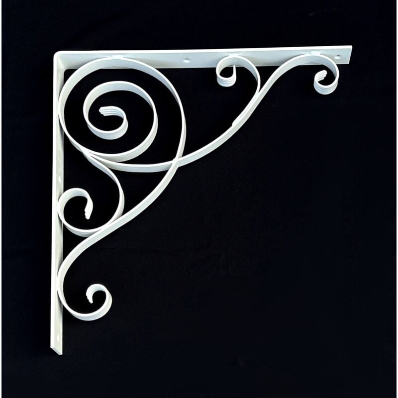 foto del prodotto dandibo staffa 50x50 cm testa cerniere bianco ferro battuto metallo connettore angolare staffa angolare